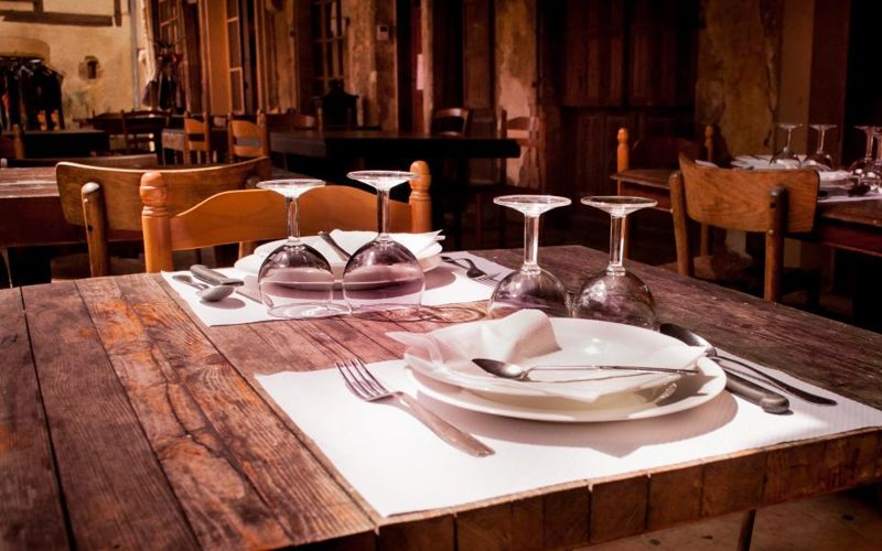 A local restaurant dining room